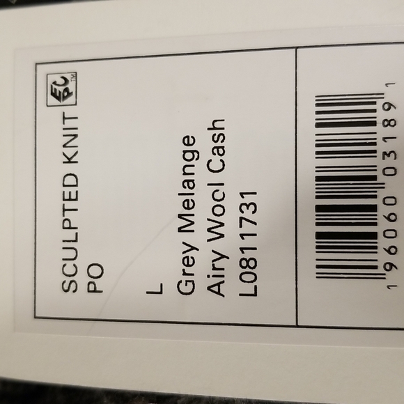 💕THEORY💕 Sculpted Knit Pullover Sweater Airy Wool Cashmere Grey Melange L NWT - Picture 15 of 16